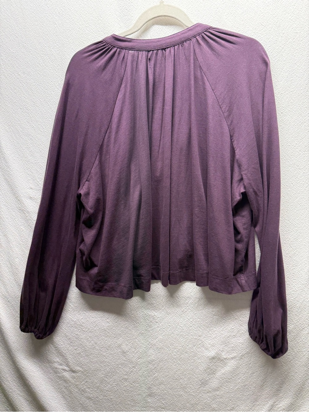 Rocker Chic Anthropologie Maeve Dusty Mauve V-Neck Balloon Sleeve Blouse BOHO - Picture 5 of 9